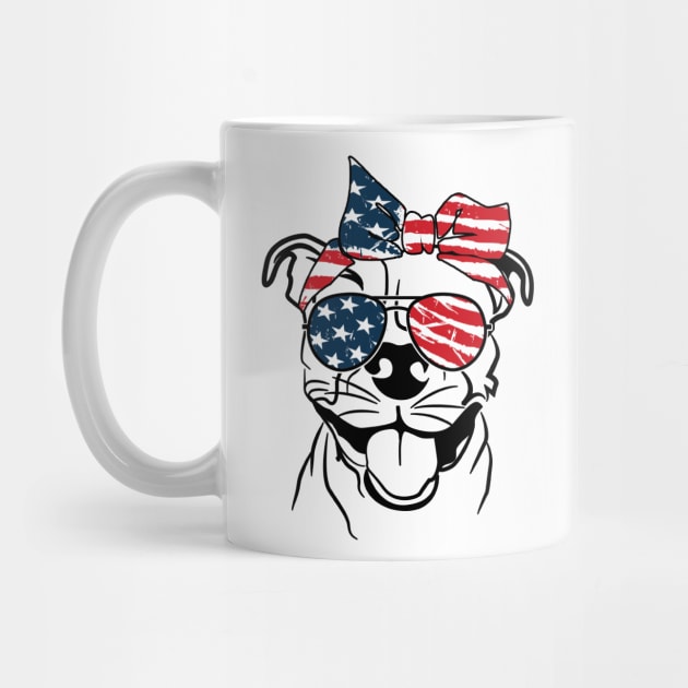 Cool Patriot Pitbull | 4th Of July Unique Pitbull T-shirt by POD Anytime